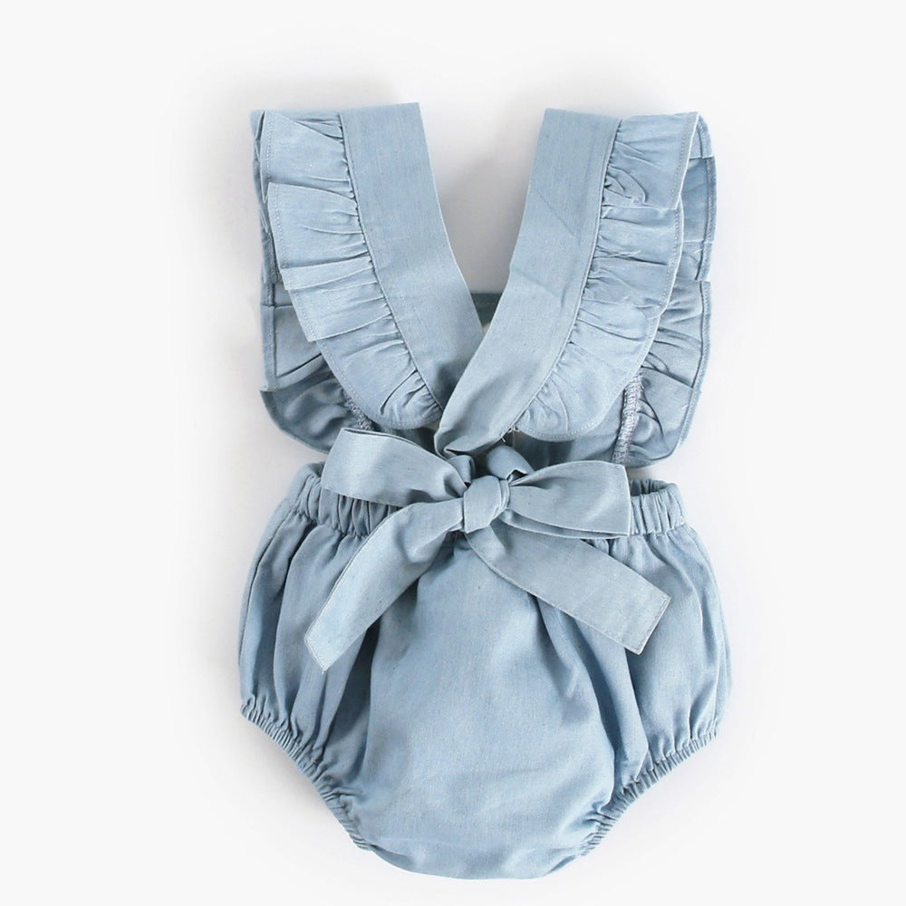 Spring Denim Baby Romper