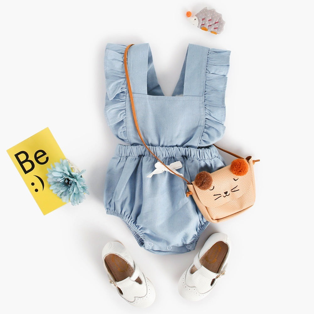 Spring Denim Baby Romper