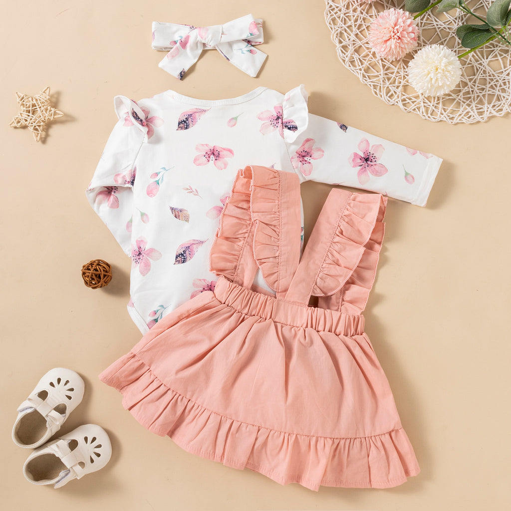 Ruffle Romper & Headband Set (3pcs)
